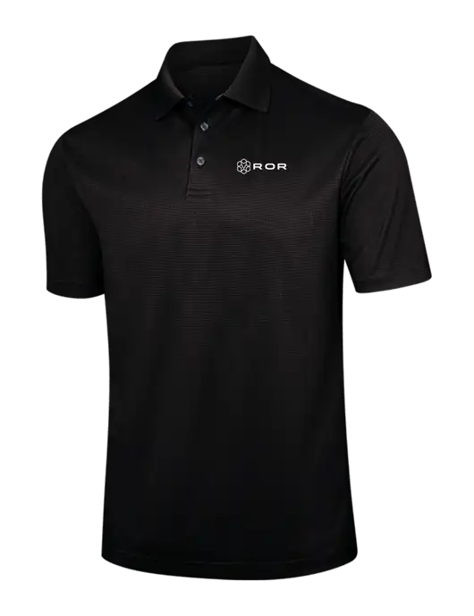 Black Performance Fine Jacquard Polo w/ROR Logo