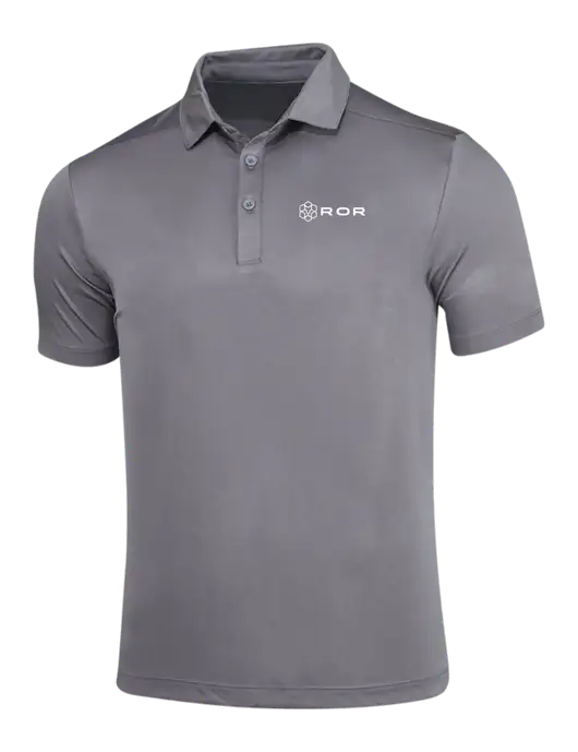 Dark Smoke Grey Posi-UV Pro Polo w/ROR Logo