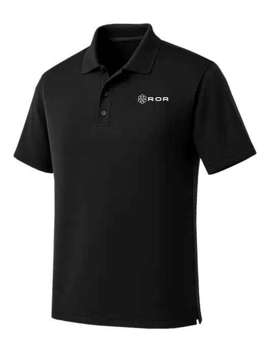 Black Dry Zone UV Micro Mesh Polo w/ROR Logo