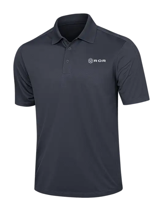 Dark Grey Diamond Textured Jacquard Polo w/ROR Logo