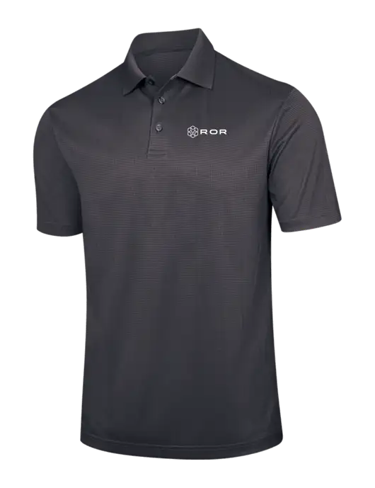 Dark Grey Performance Fine Jacquard Polo w/ROR Logo