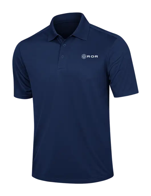 Dark Navy Diamond Textured Jacquard Polo w/ROR Logo