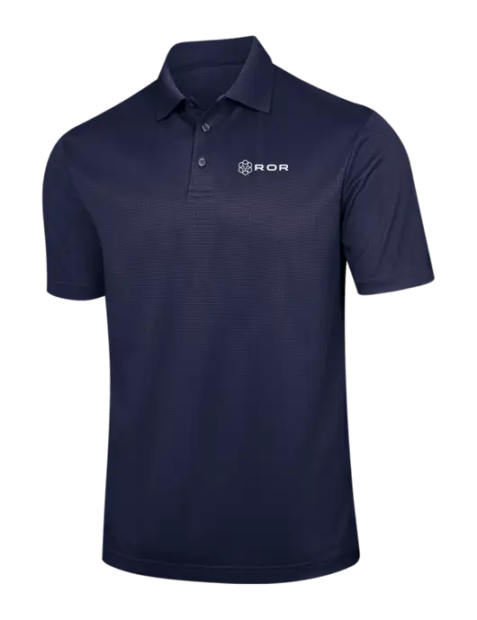 Navy Performance Fine Jacquard Polo w/ROR Logo