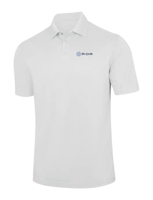 White Performance Fine Jacquard Polo w/ROR Logo