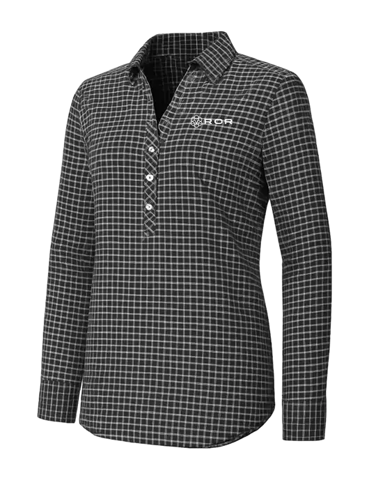 Womens Dark Grey/White City Stretch Shirt w/ROR Logo
