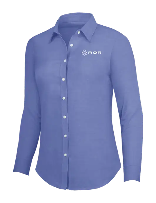 Navy Womens SuperPro Oxford Shirt w/ROR Logo
