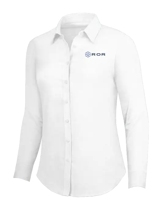 White Womens SuperPro Oxford Shirt w/ROR Logo