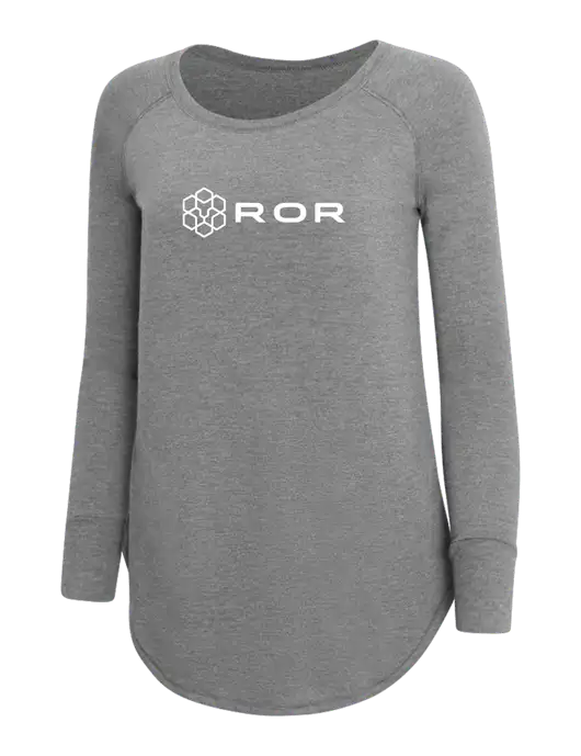 Womens Perfect Wide Collar Tunic Tri-Blend Grey Frost 4.5 oz T-Shirt w/ROR Logo