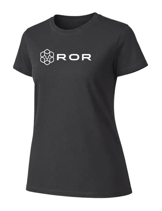 Womens Ring Spun Charcoal 4.5 oz T-Shirt w/ROR Logo