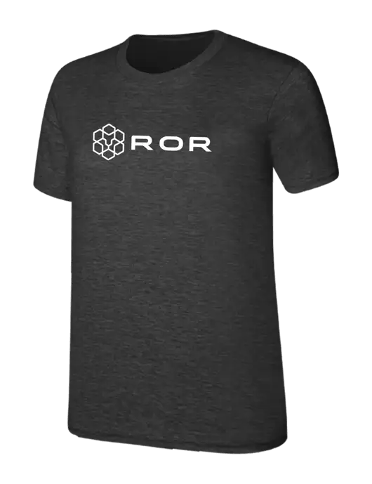 Womens Ring Spun Dark Heather Grey 4.5 oz T-Shirt w/ROR Logo