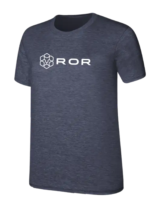 Womens Ring Spun Heather Navy 4.5 oz T-Shirt w/ROR Logo