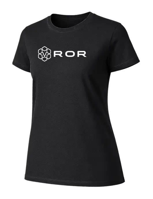 Womens Ring Spun Jet Black 4.5 oz T-Shirt w/ROR Logo