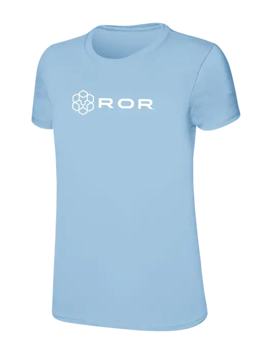 Womens Ring Spun Light Blue 4.5 oz T-Shirt w/ROR Logo
