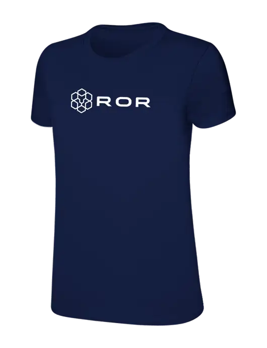 Womens Ring Spun Navy 4.5 oz T-Shirt w/ROR Logo