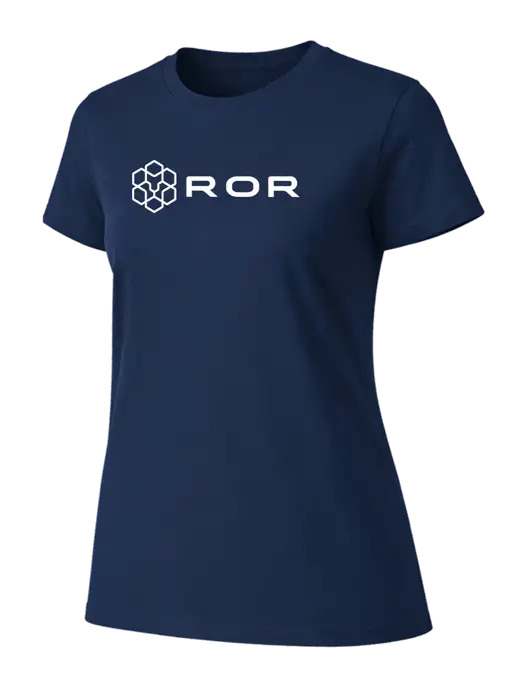 Womens Ring Spun Navy 4.5 oz T-Shirt w/ROR Logo