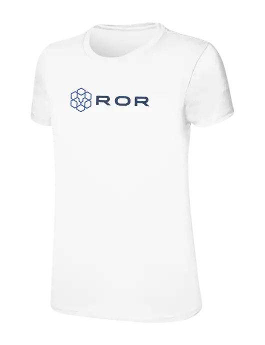 Womens Ring Spun White 4.5 oz T-Shirt w/ROR Logo
