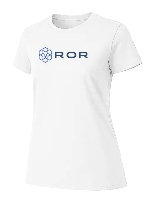Womens Ring Spun White 4.5 oz T-Shirt w/ROR Logo
