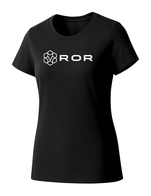 Womens Seriously Soft Black T-Shirt w/ROR Logo