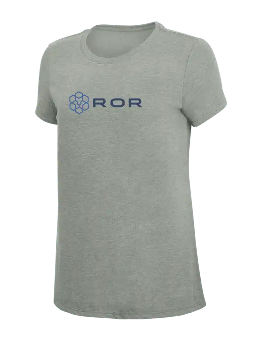 Womens Simply Soft Grey Frost 4.5oz  Poly/Combed Ring Spun Cotton T-Shirt w/ROR Logo