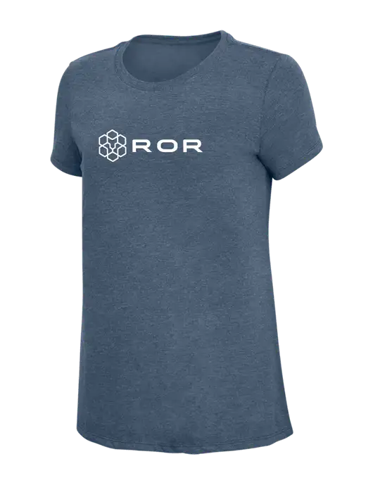 Womens Simply Soft Navy Frost 4.5oz  Poly/Combed Ring Spun Cotton T-Shirt w/ROR Logo