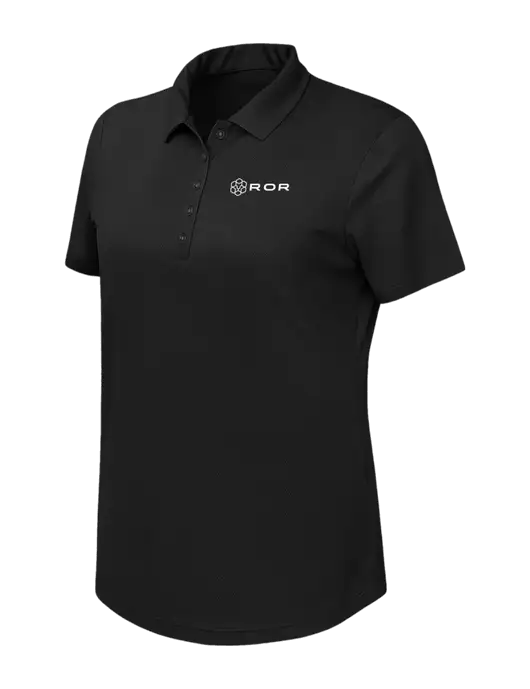 Callaway Womens Birdseye Black Polo w/ROR Logo