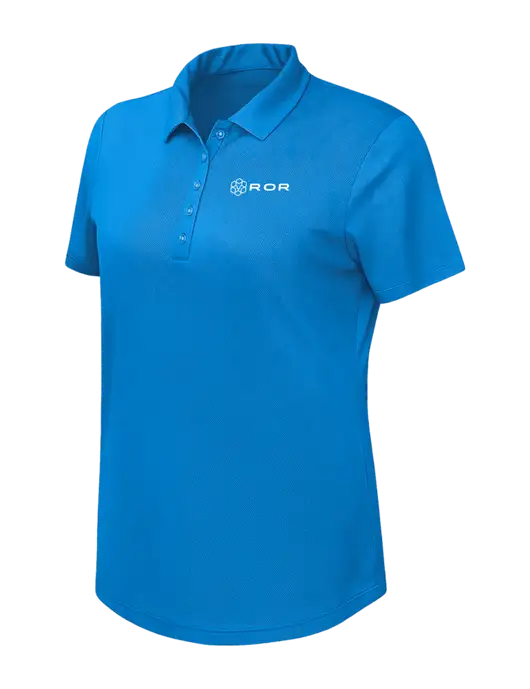 Callaway Womens Birdseye Dark Carolina Blue Polo w/ROR Logo