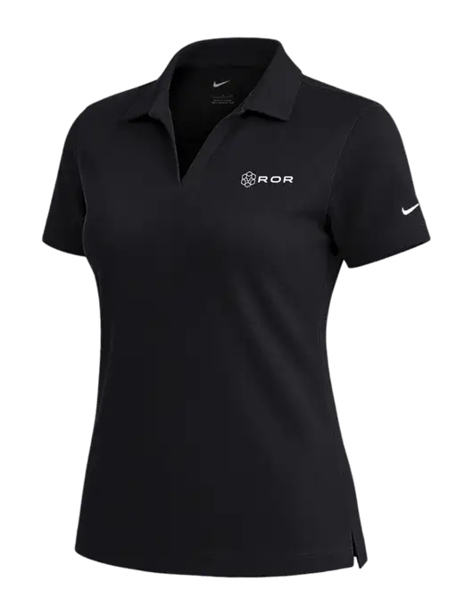NIKE Black Womens Dri-Fit Micro Pique Polo w/ROR Logo