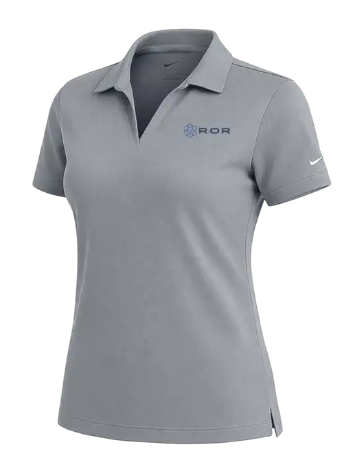 NIKE Medium Grey Womens Dri-Fit Micro Pique Polo w/ROR Logo