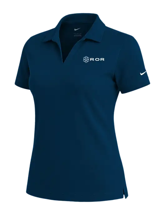 NIKE Navy Womens Dri-Fit Micro Pique Polo w/ROR Logo
