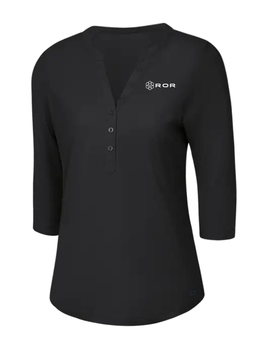 OGIO Blacktop Jewel Henley w/ROR Logo