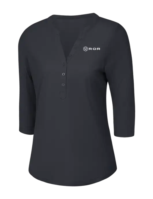 OGIO Charcoal Grey Jewel Henley w/ROR Logo