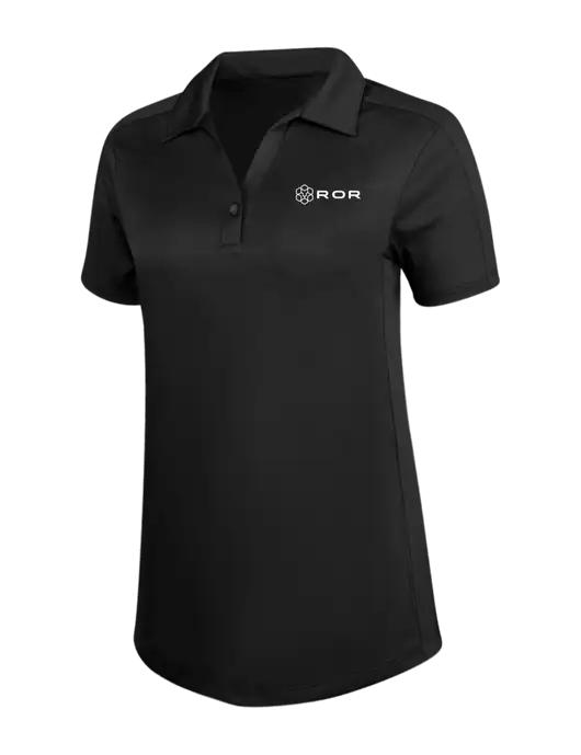Womens Black Diamond Jacquard Polo w/ROR Logo