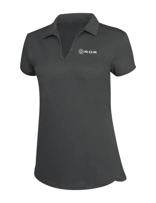 Womens Charcoal Trace Heather Polo w/ROR Logo