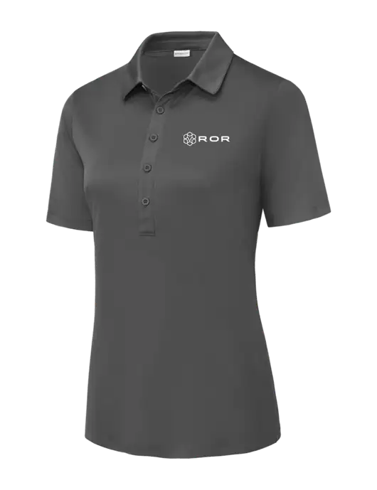 Dark Smoke Grey Womens Posi-UV Pro Polo w/ROR Logo