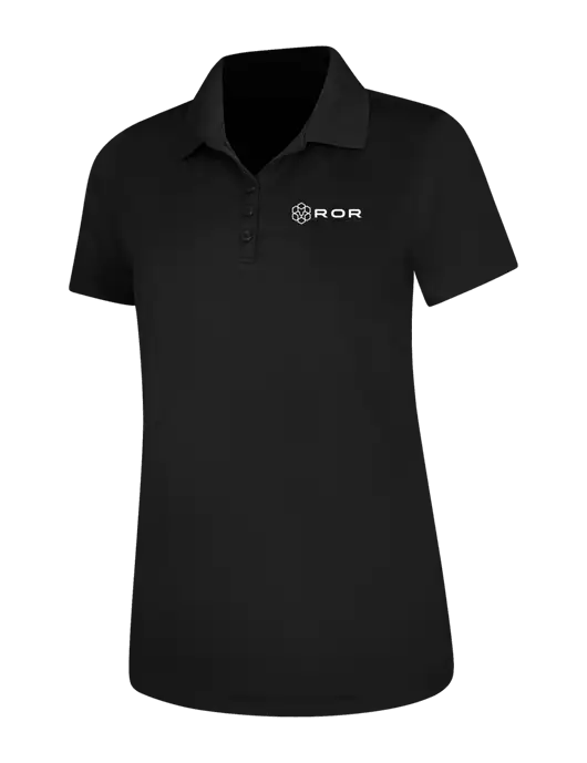Black Womens Dry Zone UV Mesh Polo w/ROR Logo