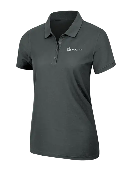 Dark Grey Womens Core Classic Pique Polo w/ROR Logo
