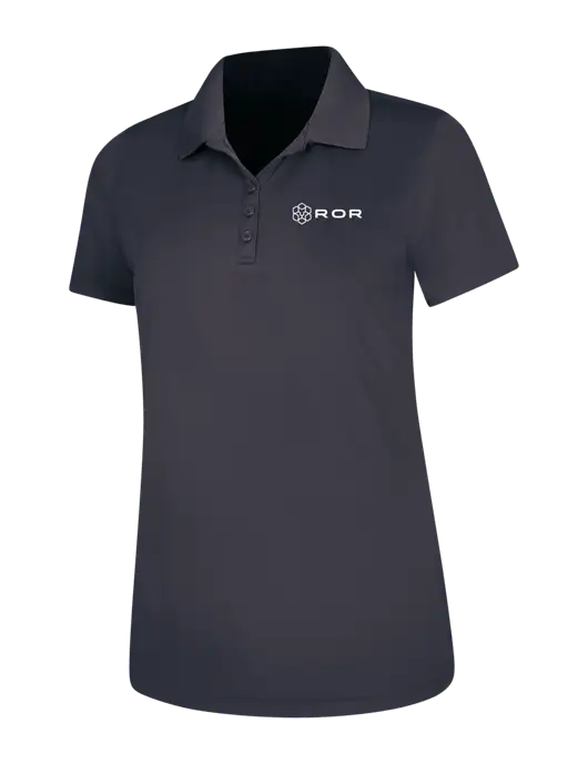 Dark Grey Womens Dry Zone UV Mesh Polo w/ROR Logo