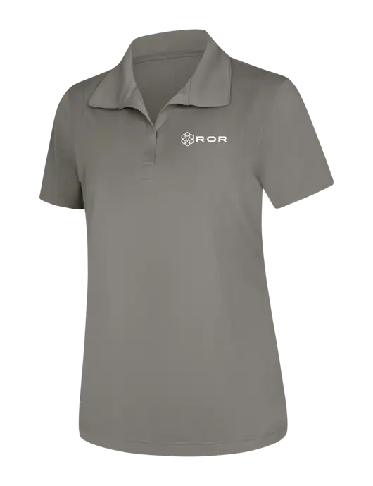 Womens Medium Grey Micropique Sport-Wick Polo w/ROR Logo