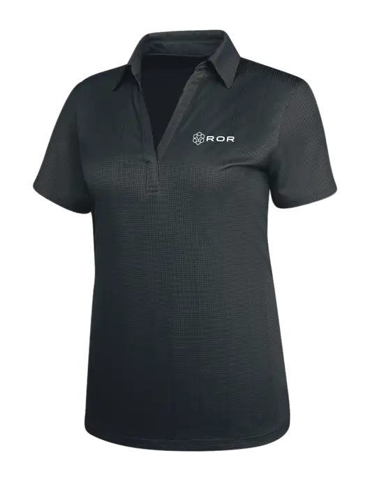 Dark Grey Womens Performance Fine Jacquard Polo w/ROR Logo