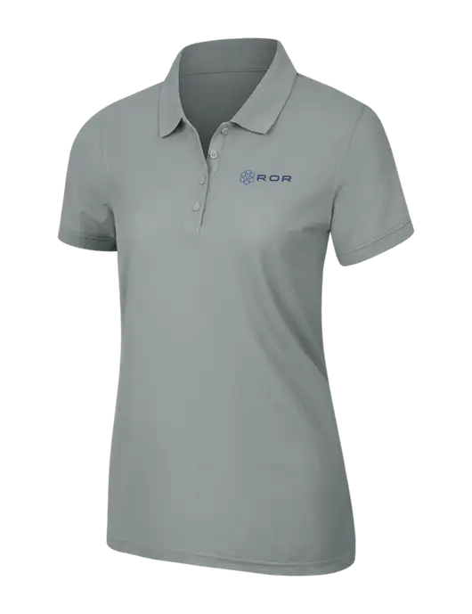 Light Grey Womens Core Classic Pique Polo w/ROR Logo