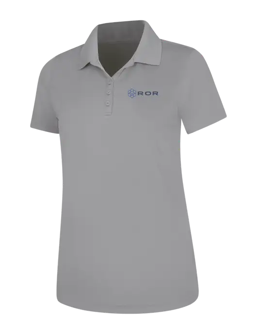 Light Grey Womens Dry Zone UV Mesh Polo w/ROR Logo