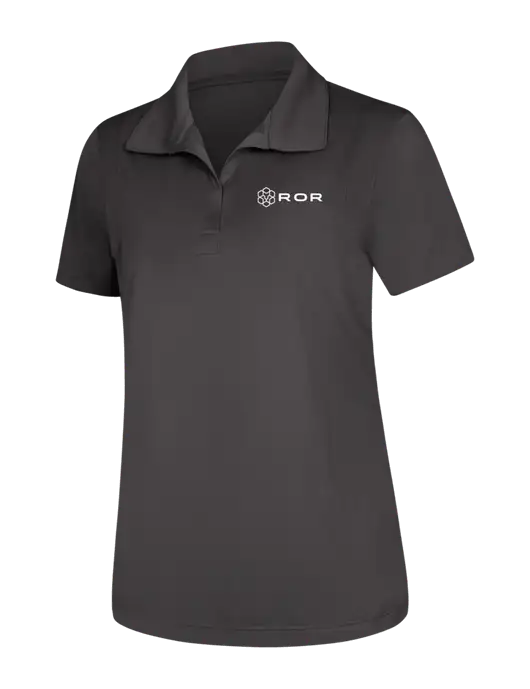 Womens Dark Grey Micropique Sport-Wick Polo w/ROR Logo