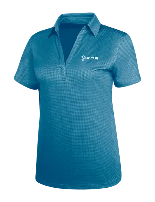 Carolina Blue Womens Performance Fine Jacquard Polo w/ROR Logo