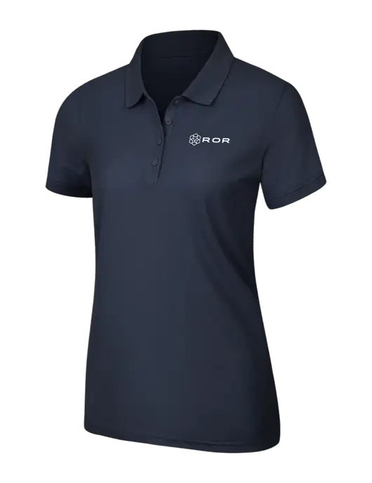 Navy Blue Womens Core Classic Pique Polo w/ROR Logo