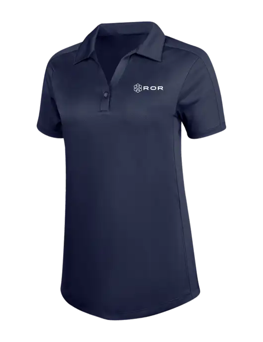 Womens Dark Navy Diamond Jacquard Polo w/ROR Logo