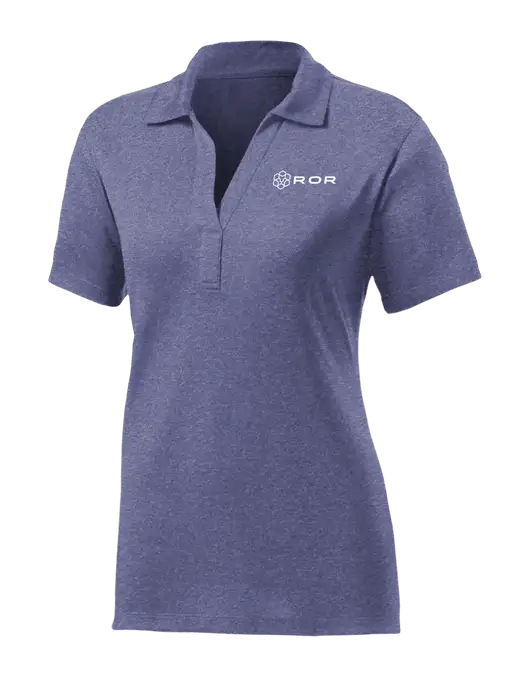 Womens Navy Heather Contender Polo w/ROR Logo
