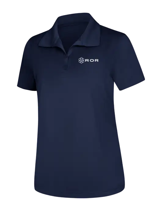 Womens Navy Micropique Sport-Wick Polo w/ROR Logo