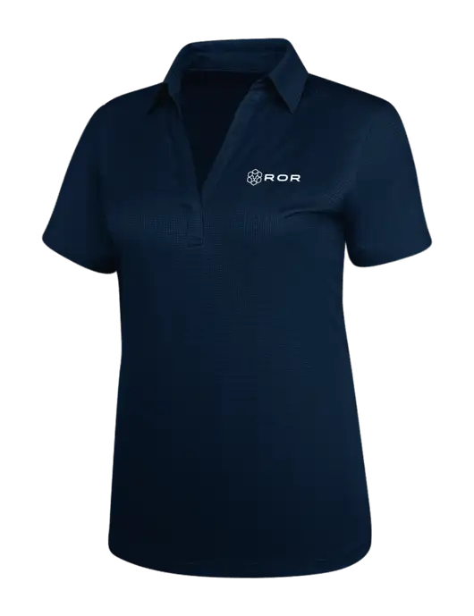 Navy Womens Performance Fine Jacquard Polo w/ROR Logo