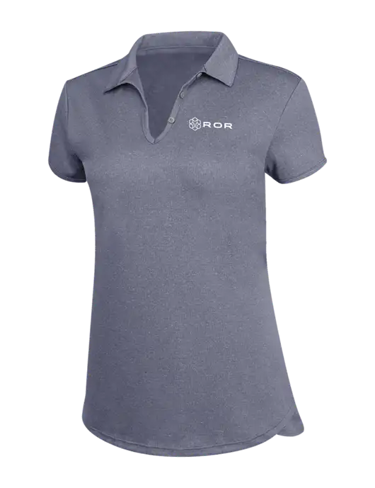 True Navy Womens Trace Heather Polo w/ROR Logo