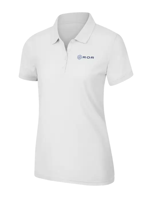 White Womens Core Classic Pique Polo w/ROR Logo